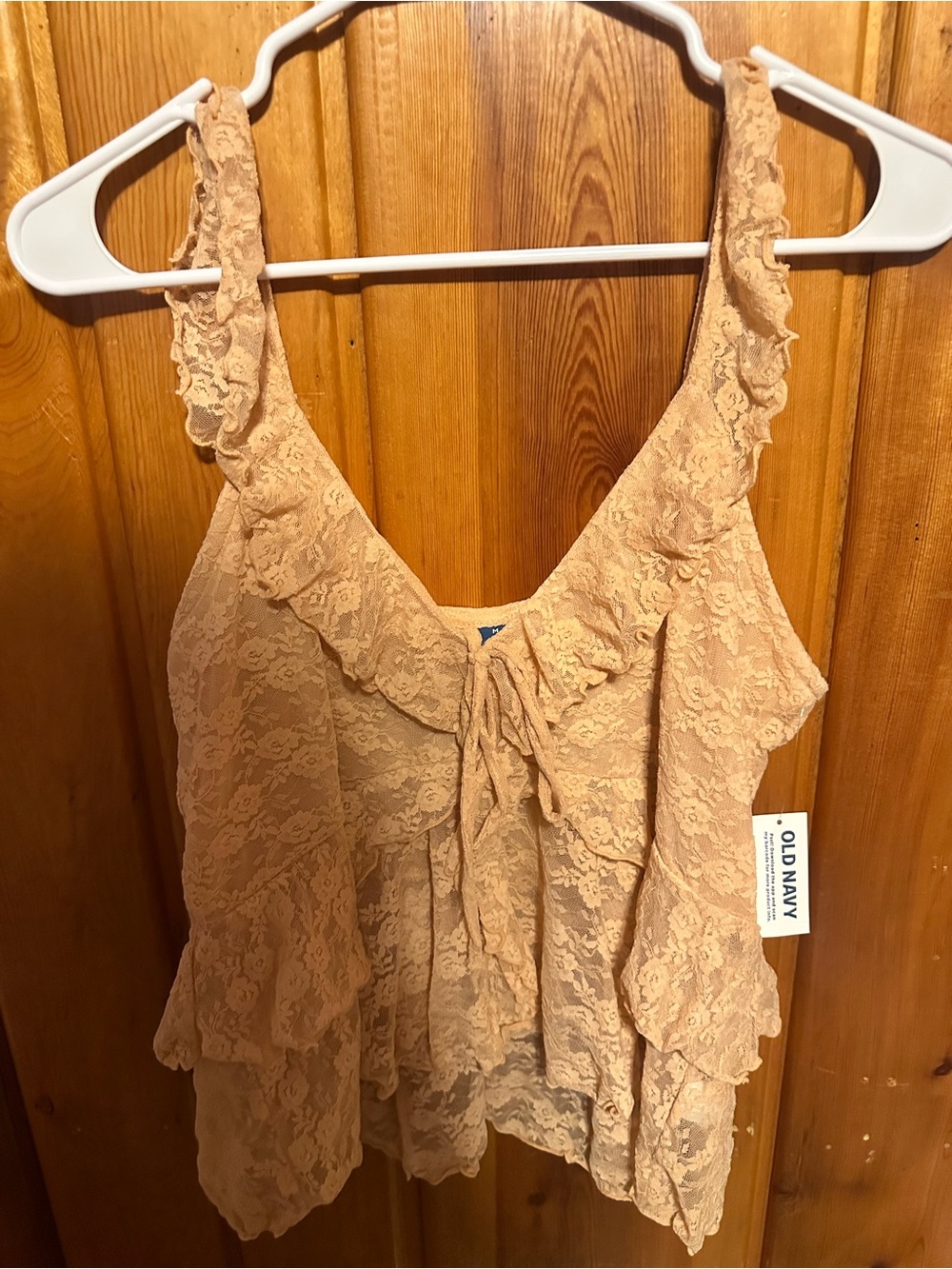 Old Navy Peach Lace Ruffle Tank